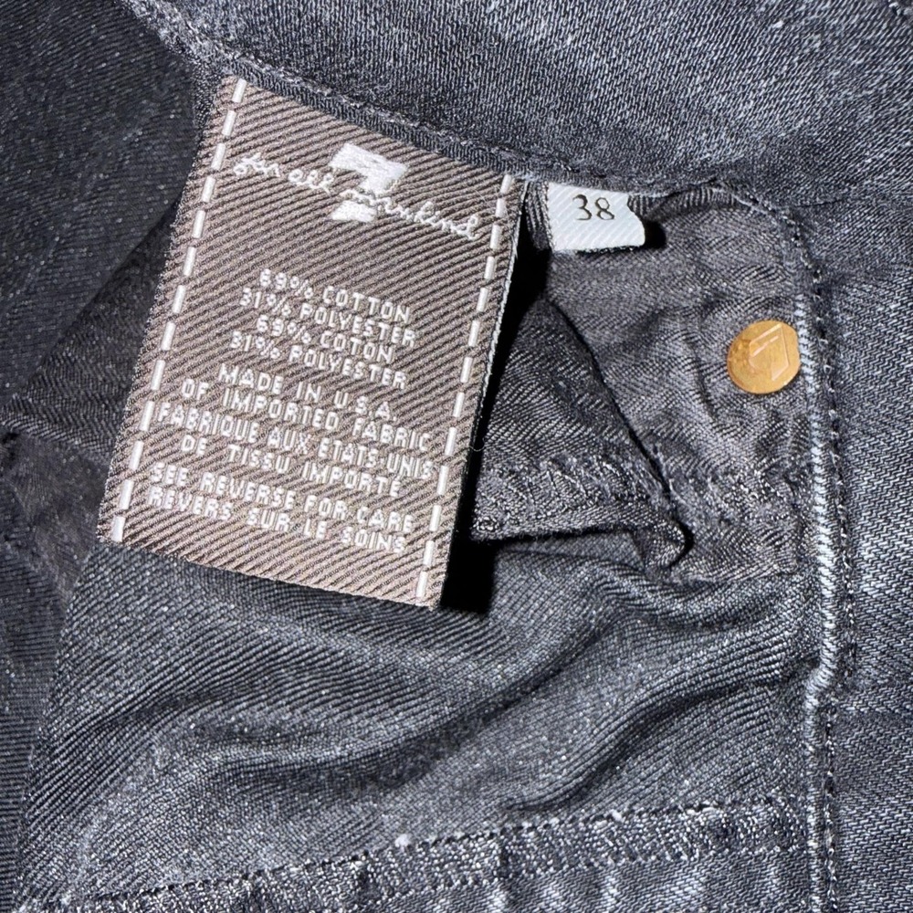 7 For All Mankind Standard Jeans Mens 38x30 Gray Denim Straight Leg Charcoal - Picture 10 of 11
